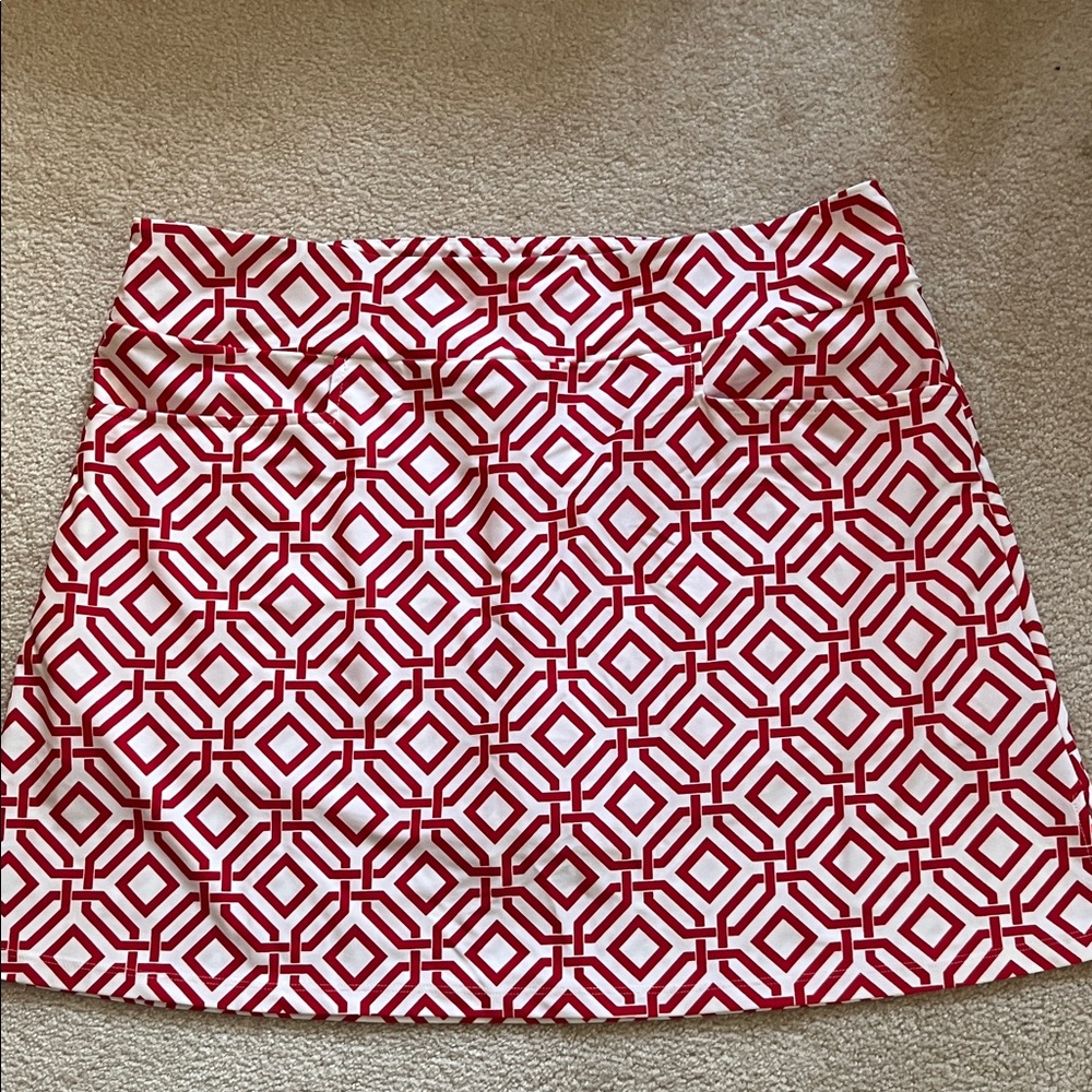 Jude Connally XL Red & White Geometric skirt